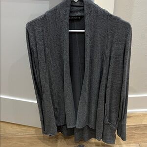 Athleta Charcoal Open Front Cardigan